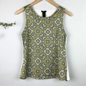 Ann Taylor Satin Front Chartreuse Tank Blouse